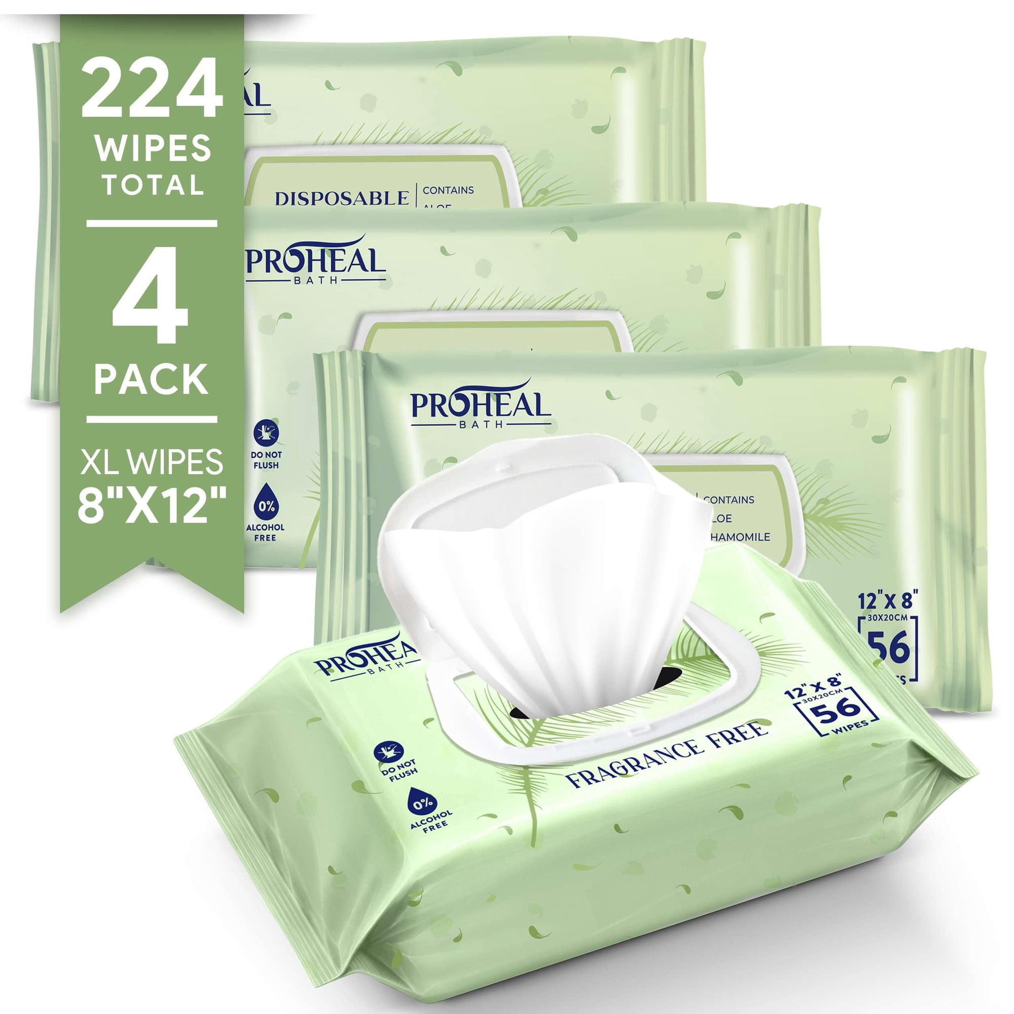 Toallitas Húmedas Proheal X Large Para Adultos, 224 Unidades, 4 Paquetes