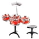 thumbnail image 4 of Mini Jazz Drum Instrumentos De Percusión Set Juguete Musical -5 Tambores + Taburete Azul 3 Tambores + Taburete Rojo, 4 of 5