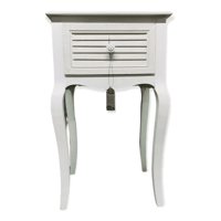 Sorento - Velador Vintage Crema Y Blanco 1 Cajón - S4024