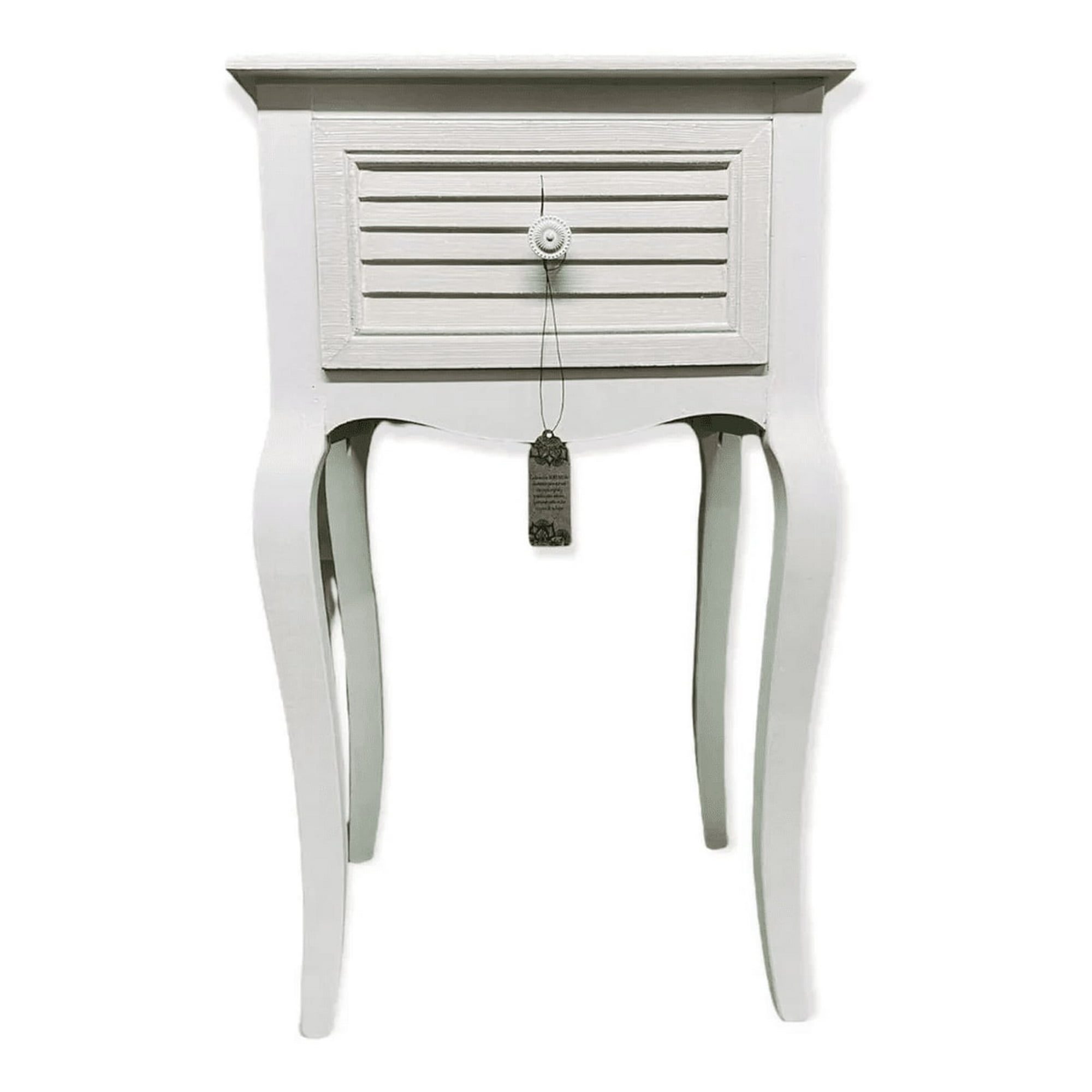 Sorento - Velador Vintage Crema Y Blanco 1 Cajón - S4024