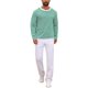 thumbnail image 2 of INSPIRE CHIC Camiseta de Hombre Cuello Redondo a Rayas de Manga Larga Pullover Top 50 Verde Blanco, 2 of 5