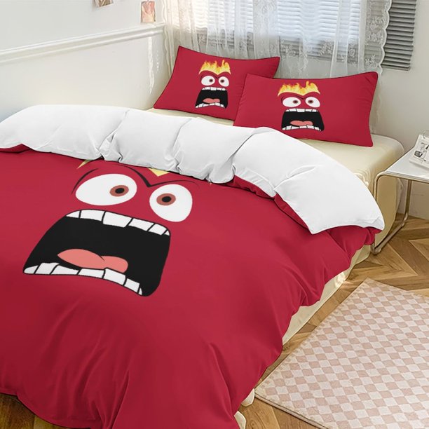 Red Anger Inside Out Comforter Set Soft 3 Pcs Twin Bedding Sets Thicken for All Season