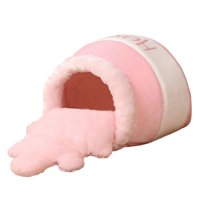 Ioensy - Honey Pot Pet Cat Bed Soft Cave Nest Cama Para Dormir Perrera Con Tapete Rosa