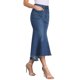 thumbnail image 4 of INSPIRE CHIC Falda Midi de Mezclilla Lavada con Cola de Pescado de Cintura Alta con Dobladillo Crudo Moda Casual con Bolsillos para Mujer Regreso a Clases S Azul Oscuro, 4 of 6