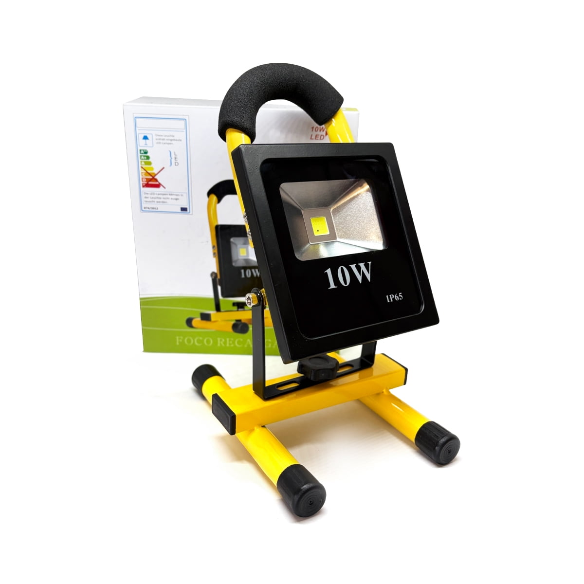 Teimporta - Foco Reflector Portátil Recargable Led 10w Luz Blanca 2-4hrs Amarillo Blanco Frío