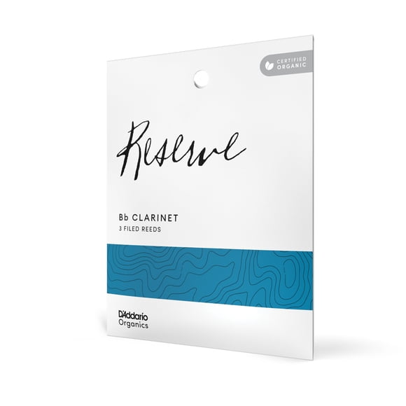 Cañas para clarinete D'Addario Organic Reserve Bb 2.0 Strength, paquete de 3