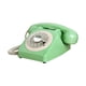thumbnail image 3 of Teléfono de disco giratorio de estilo vintage, teléfono con cable europeo, estilo años 60, con campana de metal, estilo retro. Verde, 3 of 5