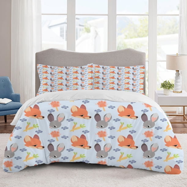 Zootopia Bedding Sets Cartoon Duvet Cover Lightweight 3 Piece Bet Sets for Kids Boys Girls