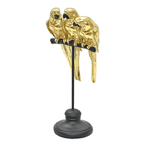 Muebles Santa Ana - Figura Trio De Loros Dorado