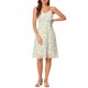 thumbnail image 2 of INSPIRE CHIC Vestido de Mujer Escote en V con Lazo Autoadherente Tirantes Finos Estampado Floral Ajustado y Acampanado Vestido de Verano Verde Claro L, 2 of 7