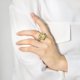 thumbnail image 4 of Anillos de Boda Nupciales de 8 Quilates Corte Esmeralda Anillo de Compromiso para Mujer Plata de Ley 925 CZ Diamante Amarillo Simulado Anillo Aniversario Anillos de Promesa para Ella, 4 of 5