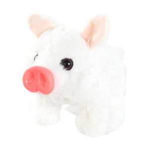 Bothyi - Cerdo De Peluche Electrónico Suave Con Boca Móvil Para Niños Y Niñas, Color Blanco