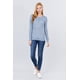 thumbnail image 2 of Saronite Camiseta Térmica de Manga Larga con Cuello Henley de Algodón Acanalado Básico, Azul (para Mujer), 2 of 4