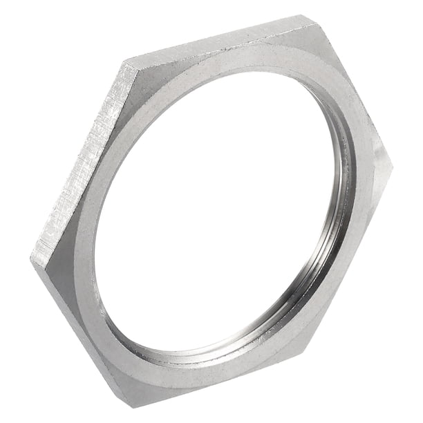 Uxcell Accesorio de Tubería de Fundición Tuerca de Bloqueo Hexagonal, Acero Inoxidable Hexagonal 2" 1