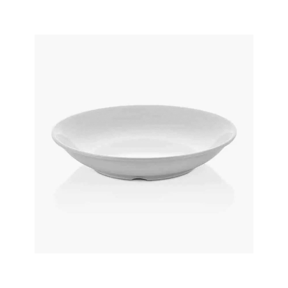 Kulsan - Set Plato Melamina Hondo Sin Borde Blanco 19 Cm Línea Clásica