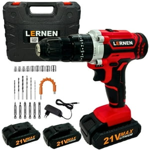 Lernen - Taladro Percutor Destornillador Inalámbrico 21V + 2 Baterías