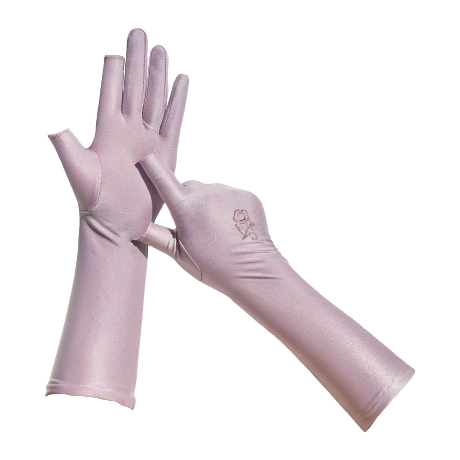Ioensy - Guantes De Protección Solar Para Mujer, Transpirables, De Dedos Completos, Para Deportes, Senderismo, Camping, Color Violeta