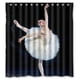thumbnail image 1 of Cortina de ducha de ballet elegante y hermosa para mujer con ganchos, tamaño 66 x 72 pulgadas, 1 of 3