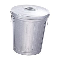 Magideal - Cubo De Basura Metálico Para Exterior, Compostador Con Dos Asas, Resistente Y Con Tapa Hermética Para Patio, Estilo Rústico, Diseño Vintage, Multifunc 23 Litros