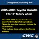 thumbnail image 4 of Juego de 4 tapas de rueda Carolina Wheel Cover de 38 cm, color plata, 4 of 4