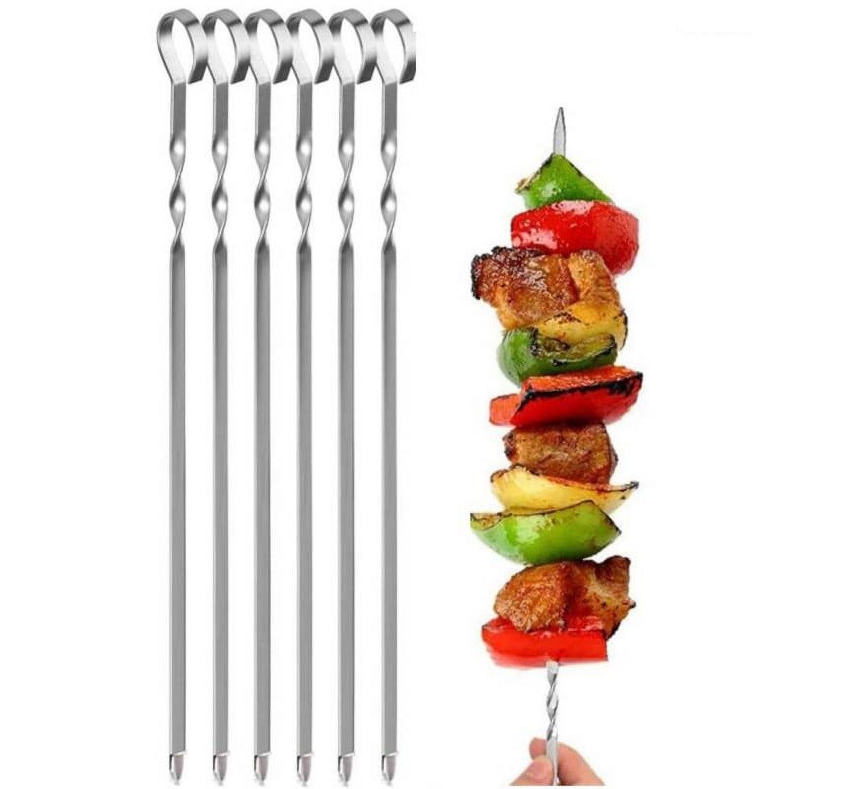 1Mistore - Set De 6 Pinchos Para Barbacoa Acero Inoxidable 60Cm Asado