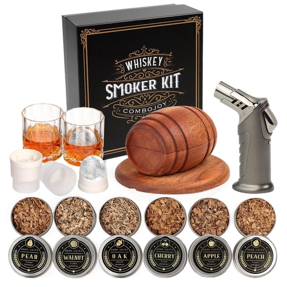 Kit para Ahumar Whisky Combojoy con Antorcha y Astillas de Madera 6 Sabores