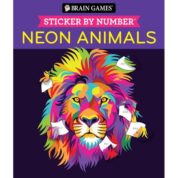 Sticker por Número Brain Games Animales Neón 28 Imágenes