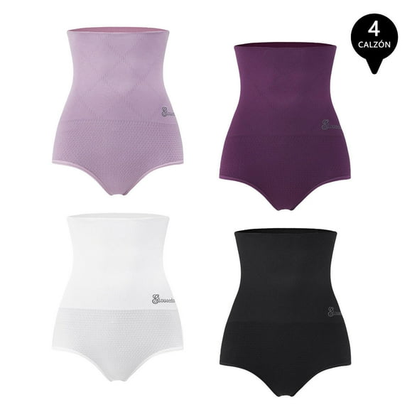 Pack de 4 Calzon Faja Reductor de Abdomen Levanta Gluteos Mujer