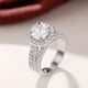 thumbnail image 1 of Stunning 3 Row Micro Pave Zircon Ring for Women - Perfect for Engagement, Wedding, and Casual Wear, 1 of 4