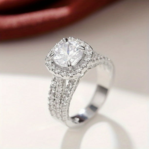Stunning 3 Row Micro Pave Zircon Ring for Women - Perfect for Engagement, Wedding, and Casual Wear