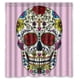 thumbnail image 1 of Cortina de ducha con diseño de calavera pirata y ganchos, tamaño 60 x 72 pulgadas, 1 of 3