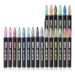Master Prox - Lápices Marcadores Mágicos Metálicos Con Contorno 24 Colores