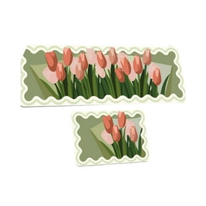 Teng Fei - Tapetes Decorativas Cocina Antideslizante Diseño Flores