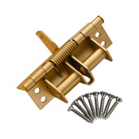 Magideal - Bisagra De Puerta De Cierre Automático, Resistente, Con Tornillos, Herrajes Ajustables Automáticos Para Gabinetes De Puerta De Sótano De Baño, Cocina Amarillo