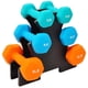 thumbnail image 1 of Set de mancuernas Fitvids de neopreno de 3/5/8 lb con soporte, 1 of 4