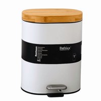 Wakeshome - Cubo De Basura De Acero Inoxidable 6Litros Basurero Hogar Blanco