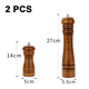 thumbnail image 3 of Juego de 2 molinillos de sal y pimienta de madera con núcleo de cerámica., 3 of 5