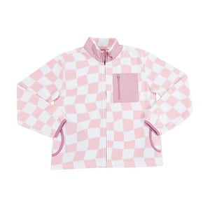 Poleron Niña Teen Polar Full Print Rosado Corona