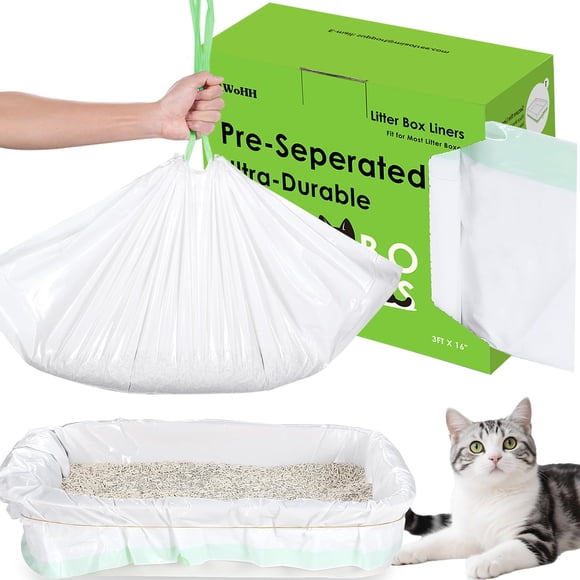 Forros para cajas de arena para gatos AwoHH, 30 unidades, 91 x 41 cm, con cordón