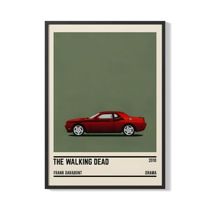 Creango - Cuadro Poster Enmarcado The Walking Dead Auto Decorativo