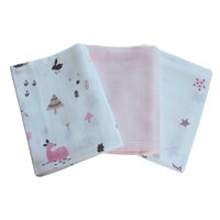Baby Falcon - Set 3 Tutos De Muselina 70X70 Cm 100% Algodón Orgánico - Set Rosa
