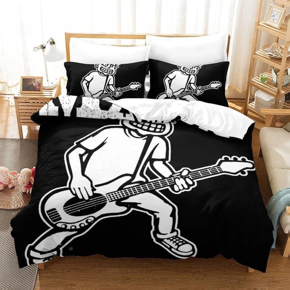 Printed Rock music Mxpx Bedding Set Single Twin Full Queen King Size Bed Set Adult Kid Bedroom Duvet cover Sets Home Textiles 3-Piece Bedding Set (1 Duvet Cover + 2 Pillow Shams) B