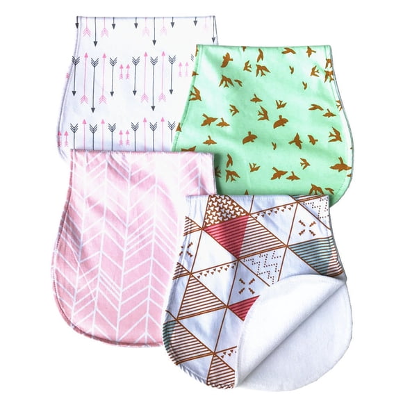 Paquete de 4 paños para eructar para bebé Arnzion, curvos y absorbentes, 100% algodón