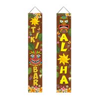 Magideal - Letrero De Puerta Luau, Decoración De Fiesta, Letrero Colgante, Pancartas, Banderas De Puerta, Cartel De Porche, Cartel Tropical Para Jardín Hawaiano,