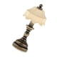 thumbnail image 1 of 1/12 casa de muñecas miniatura mesa escritorio lámpara columna bronce pantalla beige, 1 of 5