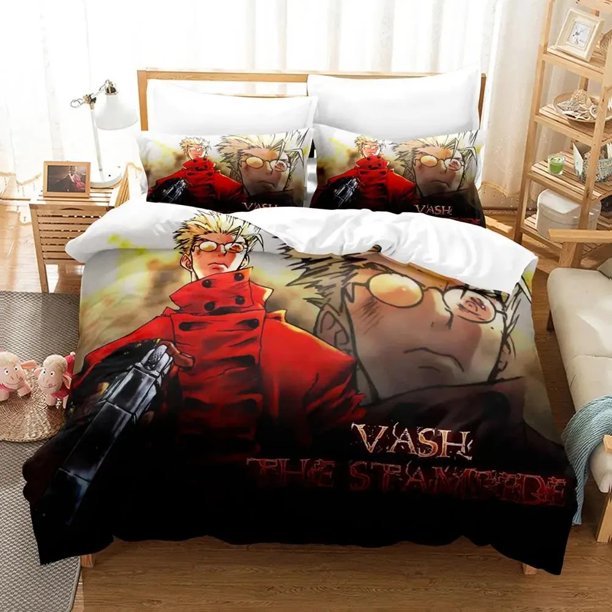 Anime TRIGUN STAMPEDE Bedding Set Duvet Cover Bed Set Quilt Cover Pillowcase Comforter Boys Adult Bedding