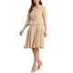 thumbnail image 4 of INSPIRE CHIC Conjuntos de Traje de Falda de Negocios para Mujeres Regreso a Clases Atuendo de Maestra 2 Piezas Conjuntos Oficina Chaqueta Blazer de Manga 3/4 Faldas Plisadas L Caqui, 4 of 6