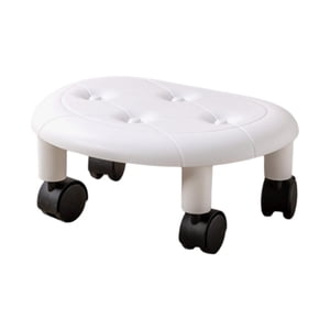 Bothyi - Taburete Con Asiento De Rodillo Bajo, Taburete Portátil Resistente Para Zapatos, Biblioteca, Cocina, Garaje, Blanco