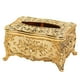 thumbnail image 2 of Elegante Caja De Pañuelos Cubre Contenedor Rectangular Para Mesita De Noche De Encimera Dorado, 2 of 3