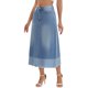 thumbnail image 4 of INSPIRE CHIC Falda Maxi de Mezclilla para Mujer de Cintura Alta Primavera 2025 Línea A Panel Dobladillo Falda Larga de Jean Azul Claro, 4 of 6